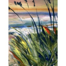 “Sea of Azov” – Original Ukrainian Sunset Seascape, Oil on Paper | Marina Stognieva